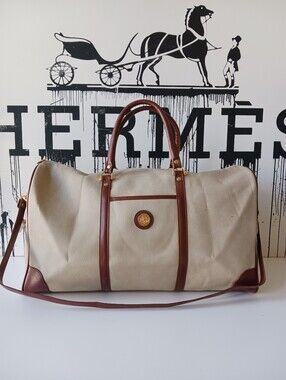Pierre Balmain Leather Weekender Duffle , Travel Bag, Crossbody Bag